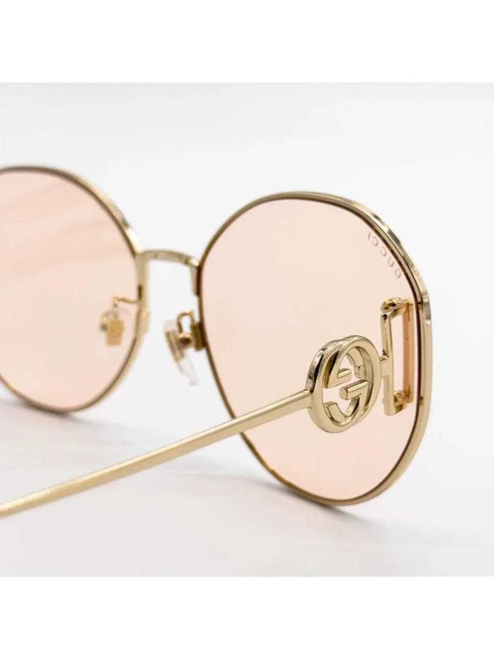 New Gucci Gold Cream Round Women Sunglasses GG1206SA 004
